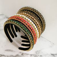 Women's Baroque Style Solid Color Rhinestone Inlay Hair Band main image 5