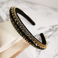 Women's Baroque Style Solid Color Rhinestone Inlay Hair Band sku image 1