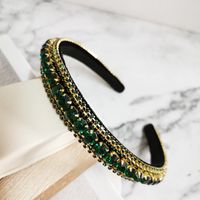 Women's Baroque Style Solid Color Rhinestone Inlay Hair Band sku image 4