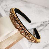 Women's Baroque Style Solid Color Rhinestone Inlay Hair Band sku image 3
