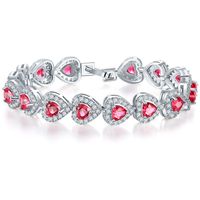 Glamour Forma De Corazón Circón Enchapado Embutido Circón Mujeres Pulsera sku image 6