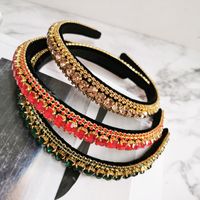 Women's Baroque Style Solid Color Rhinestone Inlay Hair Band main image 3