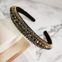 Women's Baroque Style Solid Color Rhinestone Inlay Hair Band sku image 2
