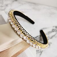 Women's Baroque Style Solid Color Rhinestone Inlay Hair Band sku image 5