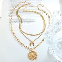 Fashion Moon Lion Titanium Steel Plating Pendant Necklace main image 2