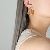 Einfacher Stil Einfarbig Titan Stahl Überzug Reif Ohrringe 1 Paar main image 2