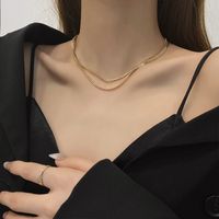 Fashion Solid Color Alloy Plating Women's Layered Necklaces 1 Piece sku image 1