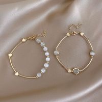 Fashion Heart Shape Alloy Plating Inlay Opal Women's Bracelets 1 Piece main image 1