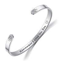 Fashion Letter Titanium Steel Plating Bangle 1 Piece sku image 4