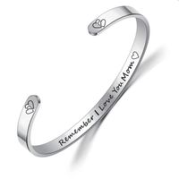 Fashion Letter Titanium Steel Plating Bangle 1 Piece sku image 2