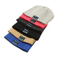 Solid Color/stitching Bluetooth Wireless Earphone Knitted Hat main image 4