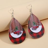 Fashion Water Droplets Pu Leather Women's Earrings 1 Pair main image 3