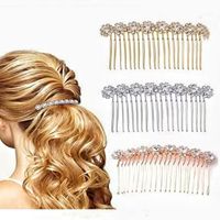 Women'S Fashion Solid Color Iron Plating Inlay Rhinestones Hair Combs main image 1
