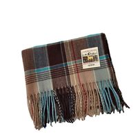 Frau Retro Gitter Polyester Gewebte Winter Schals main image 4