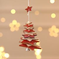 Christmas Fashion Star Snowflake Wood Party Hanging Ornaments 1 Piece sku image 1