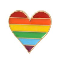 Fashion Rainbow Heart Shape Alloy Stoving Varnish Unisex Brooches main image 3