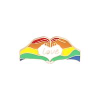 Fashion Rainbow Heart Shape Alloy Stoving Varnish Unisex Brooches sku image 21