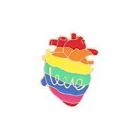 Fashion Rainbow Heart Shape Alloy Stoving Varnish Unisex Brooches sku image 20