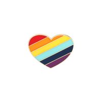 Mode Regenbogen Herzform Legierung Einbrennlack Unisex Broschen sku image 12