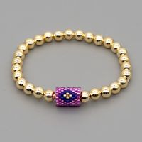 Simple Bohemian Style Gold Beads Bracelet sku image 7