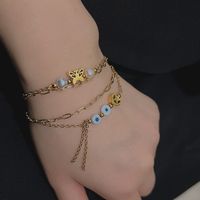 Fashion Butterfly Stainless Steel Plating Artificial Pearls Bracelets main image 3