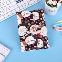 Cute Cartoon Lucky Cat Diary Book Cloth Cover Printed Lace Up Notebook Wholesale main image 3