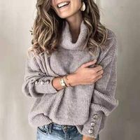 Women's Sweater Long Sleeve Sweaters & Cardigans Patchwork Streetwear Solid Color main image 5