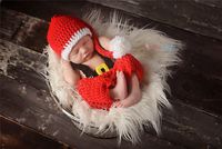 Baby Girl's Baby Boy's Basic Christmas Hat Pleated Wool Cap sku image 3