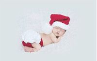 Baby Girl's Baby Boy's Basic Christmas Hat Pleated Wool Cap sku image 2