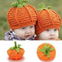 Children Unisex Basic Pumpkin Pleated Wool Cap main image 1