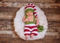 Baby Girl's Baby Boy's Basic Christmas Hat Pleated Wool Cap sku image 8