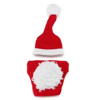 Baby Girl's Baby Boy's Basic Christmas Hat Pleated Wool Cap main image 2