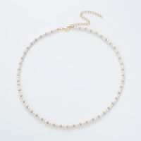 Fashion Round Gold Plated Necklace Beaded Artificial Pearls Pearl Necklaces 1 Piece sku image 1