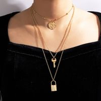 Simple Style Key Lock Alloy Plating Women's Layered Necklaces 1 Piece sku image 2