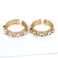 Retro Devil's Eye Copper Gold Plated Open Ring 1 Piece main image 5