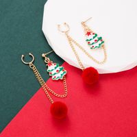 Sweet Christmas Tree Santa Claus Alloy Enamel Chain Women's Drop Earrings 1 Pair main image 4