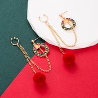 Sweet Christmas Tree Santa Claus Alloy Enamel Chain Women's Drop Earrings 1 Pair main image 3