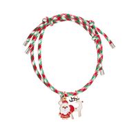 Mode Sapin De Noël Père Noël Chaussettes De Noël Alliage Émail Tresser Noël Unisexe Bracelets main image 2