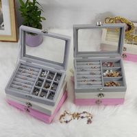 Fashion Solid Color Cloth Jewelry Boxes main image 4