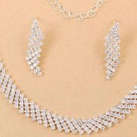 Moda Color Sólido Cobre Embutido Diamantes De Imitación Mujeres Conjunto De Joyas 1 Juego main image 2