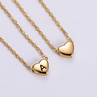 Sweet Letter Heart Shape Stainless Steel Gold Plated Pendant Necklace 1 Piece main image 6