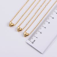 Sweet Letter Heart Shape Stainless Steel Gold Plated Pendant Necklace 1 Piece main image 5
