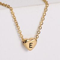 Sweet Letter Heart Shape Stainless Steel Gold Plated Pendant Necklace 1 Piece sku image 5