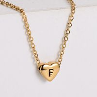 Sweet Letter Heart Shape Stainless Steel Gold Plated Pendant Necklace 1 Piece sku image 6