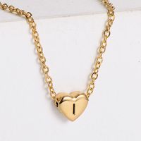 Sweet Letter Heart Shape Stainless Steel Gold Plated Pendant Necklace 1 Piece sku image 9