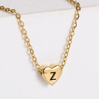 Sweet Letter Heart Shape Stainless Steel Gold Plated Pendant Necklace 1 Piece sku image 26