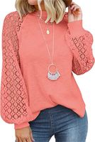 Women's Blouse Long Sleeve Blouses Lace Fashion Solid Color main image 4