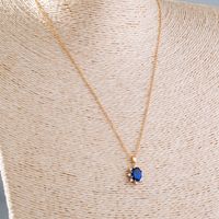 Simple Style Water Droplets Heart Shape Copper Inlay Zircon Pendant Necklace 1 Piece sku image 5