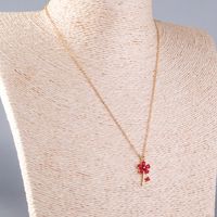 Simple Style Water Droplets Heart Shape Copper Inlay Zircon Pendant Necklace 1 Piece sku image 6