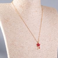 Simple Style Water Droplets Heart Shape Copper Inlay Zircon Pendant Necklace 1 Piece main image 5